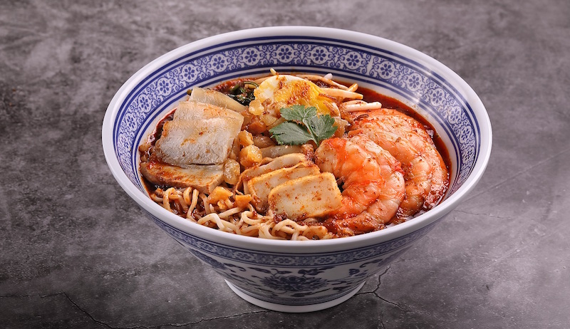 Spicy prawn Nissin noodle. Photo: Xin Wang