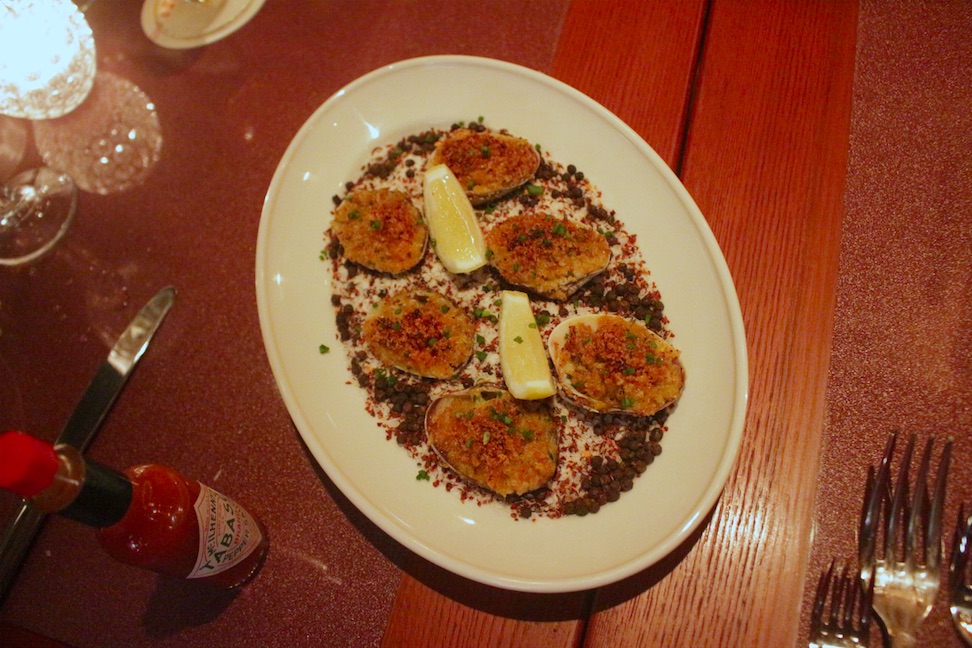 Frank's Italian's baked cherrystone clams. Photo by Vicky Wong.