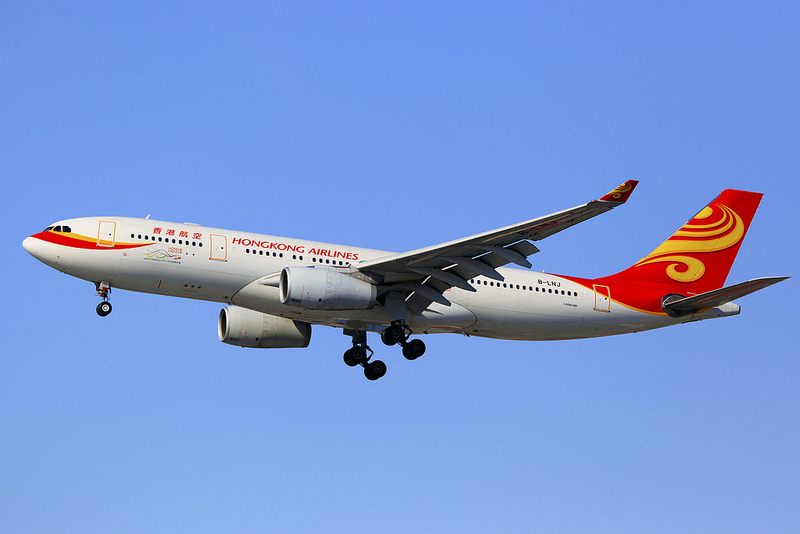 A Hong Kong Airlines flight takes off at Shanghai Hongqiao International Airport. A woman in a wheelchair was denied service on a Hong Kong Airlines flight on Friday. Photo via Byeangel.