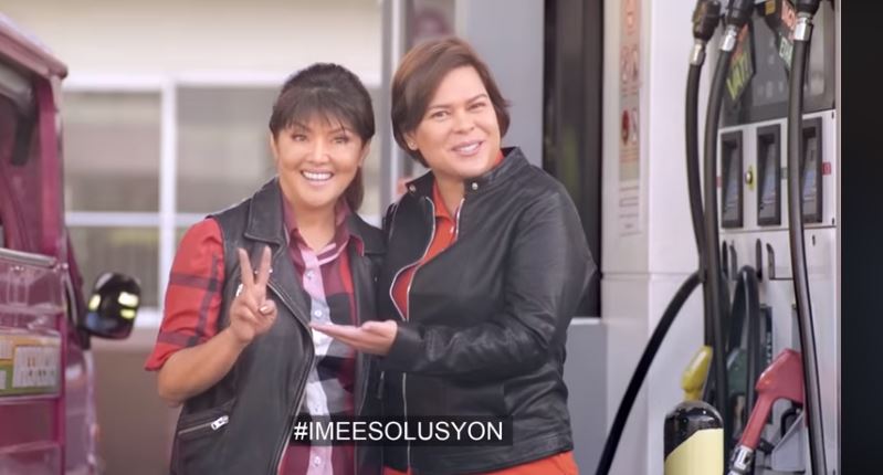Imee Marcos and Sara Duterte. Photo: Screenshot from the ad 