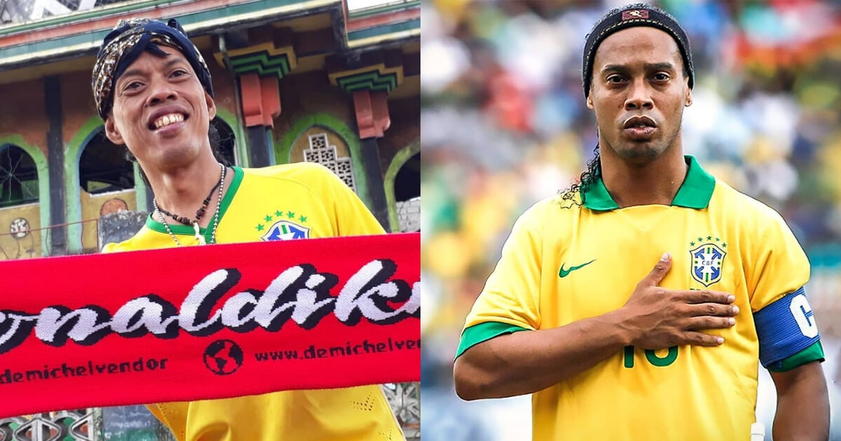 Ronaldikin and Ronaldinho. Photo: Instagram/@ronaldikin_70 & @ronaldinho