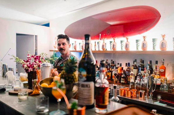 French mixologist Timothee Becqueriaux mixing drinks at Highline, Shanghai. Photo: Instagram/@timbecq