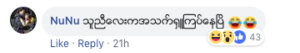 Facebook comment on Myanmar Celebrity post.