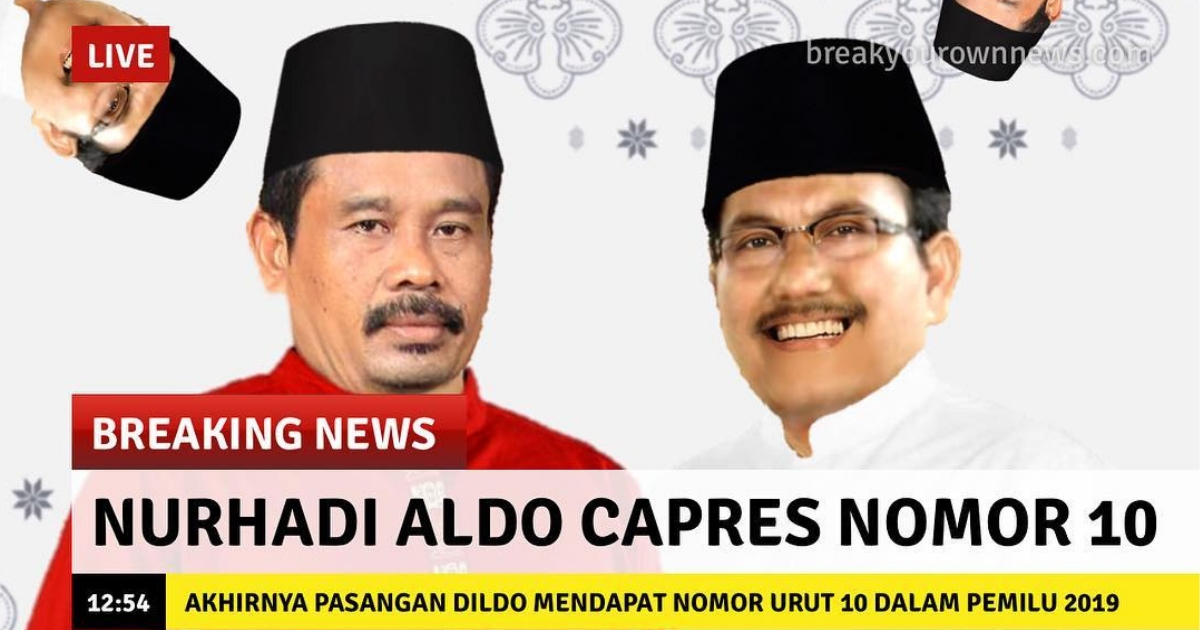 The alternative candidates for this year’s presidential election are Nurhadi-Aldo, but you can’t vote for them because they’re memes. This is an example of their campaign materials. Photo: Instagram/@nurhadi_aldo
