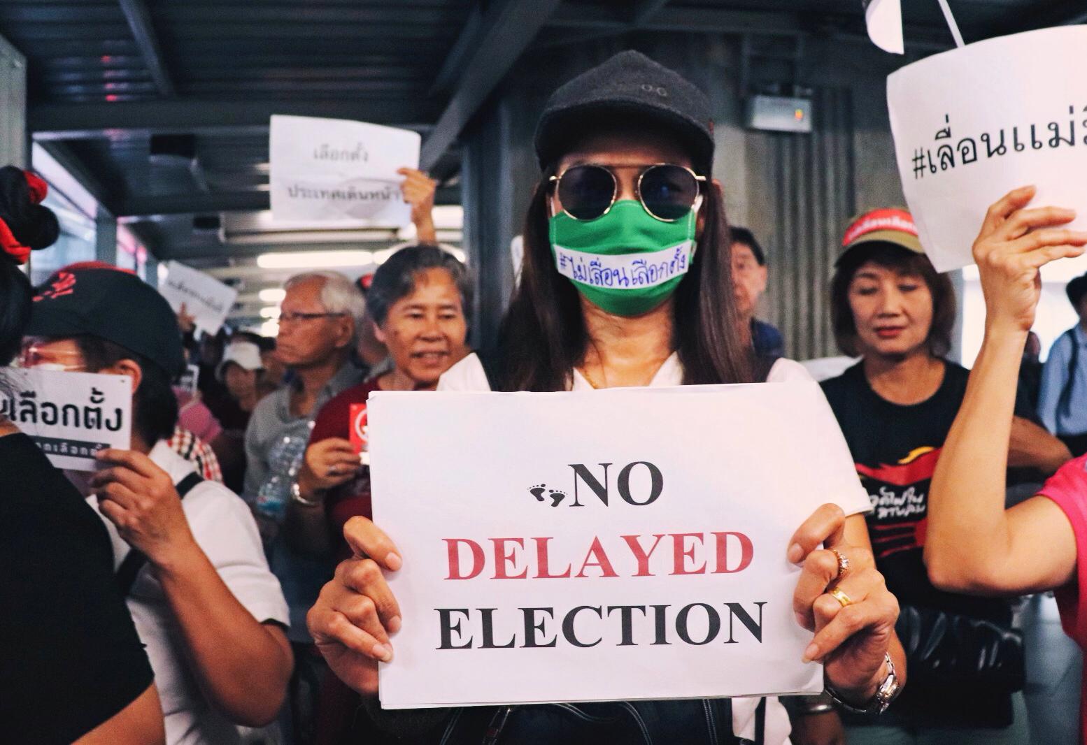 Anti-coup protesters in downtown Bangkok. Photo: Teirra Kamolvattanavith/ Coconuts Media
