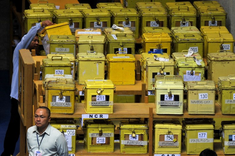 Ballot boxes from the 2010 Presidential Elections. (Photo: Noel Celis, AFP)