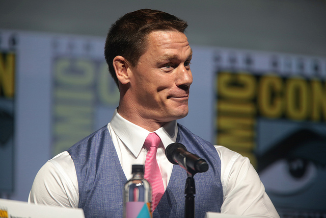 John Cena speaking at the 2018 San Diego Comic Con International, for “Bumblebee”, at the San Diego Convention Center in San Diego, California. By Gage Skidmore.