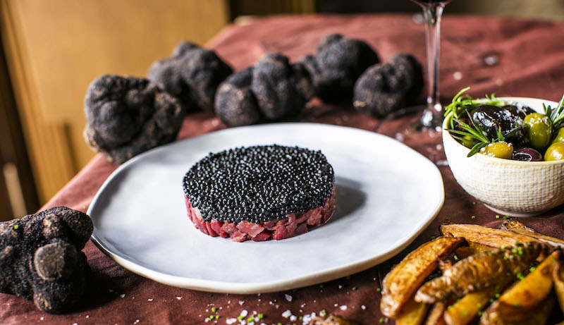Tenderloin steak tartare with avruga caviar. Photo: Olivia Restaurant & Lounge