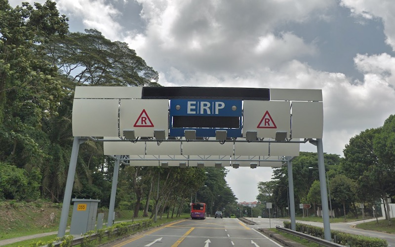 The ERP gantry along Upper Bukit Timah Road. Photo: Google Maps