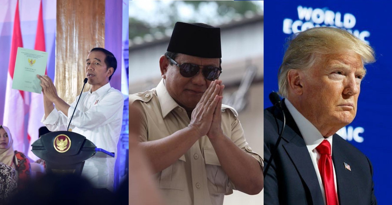 (L-R) Indonesia President Joko Widodo, Prabowo Subianto, US President Donald Trump. Photos: @jokowi / @prabowo / @realdonaldtrump / Instagram