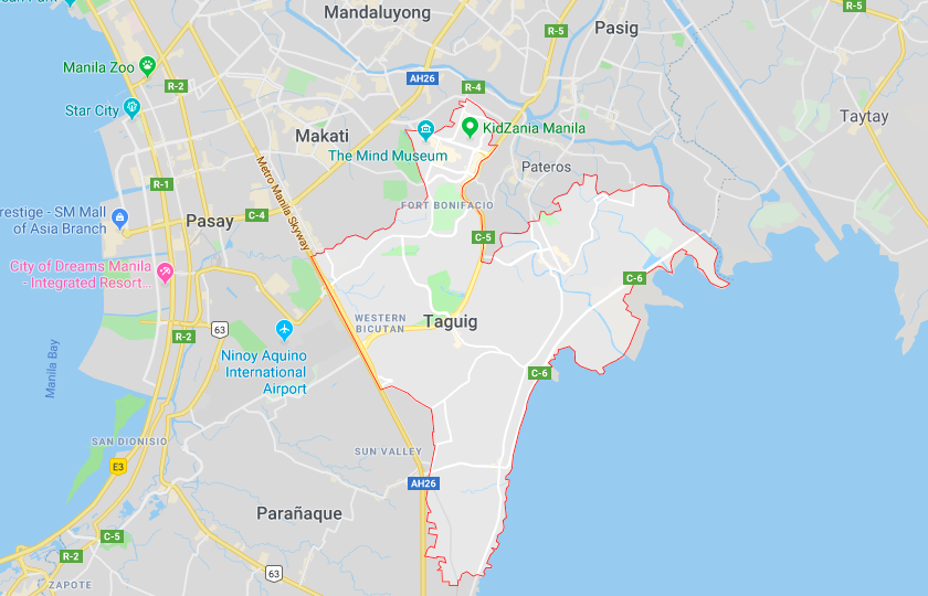map of global city taguig philippines