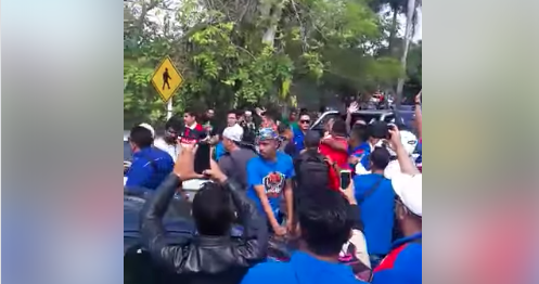 A video still taken from the fracas