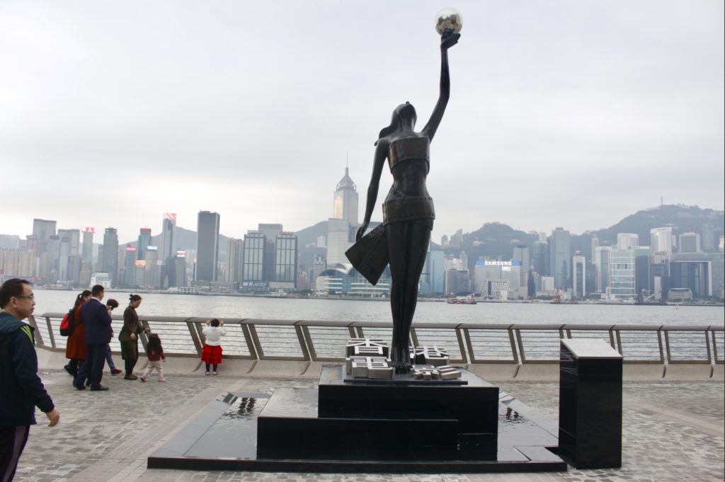The Goddess of the Hong Kong Film Awards, a bronze statue version of the statuette handed out to winners at the Hong Kong Film Awards. Photo by Vicky Wong.