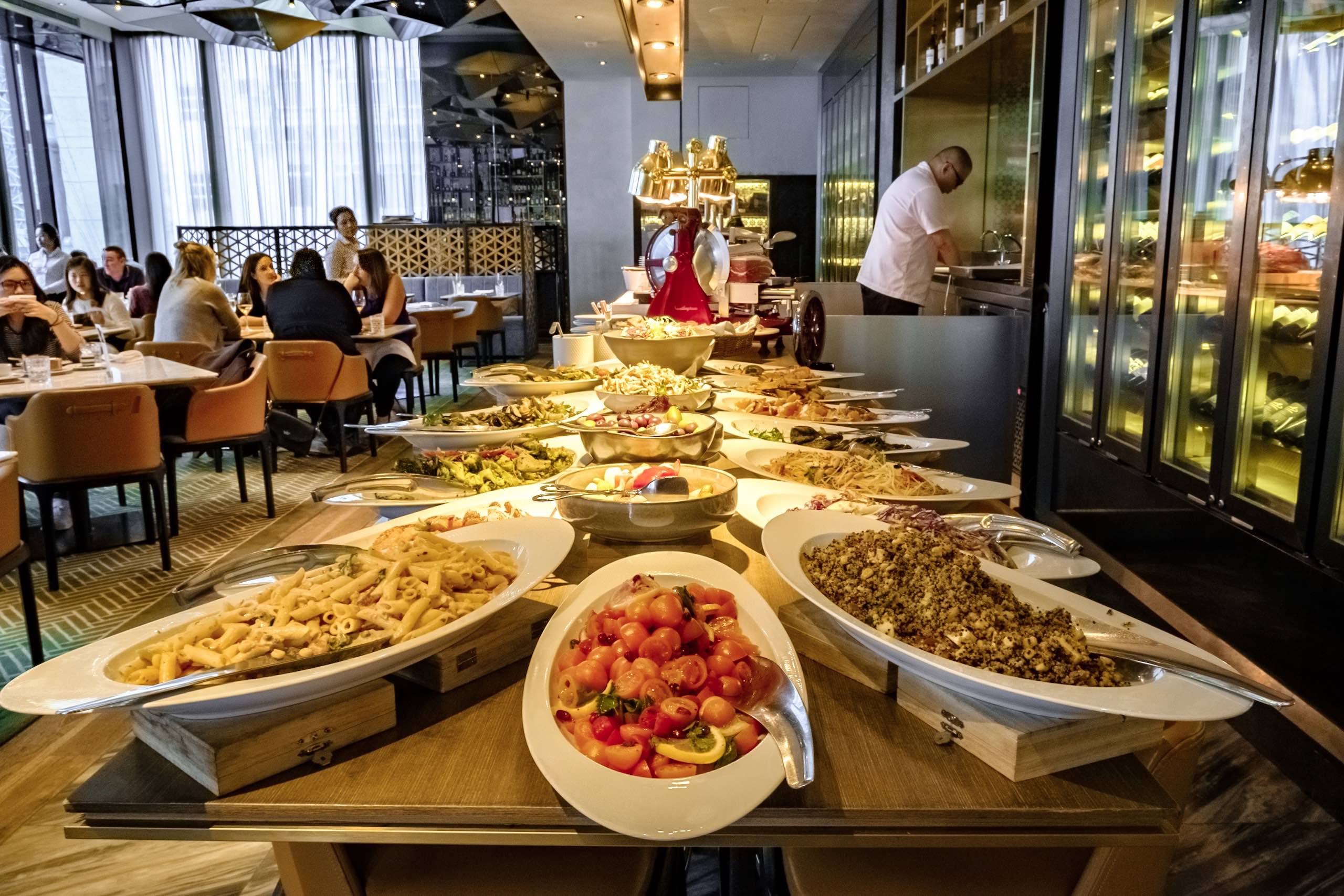 The spread of cold plates at Porterhouse’s Sunday roast brunch buffet. Photo: Tomas Wiik