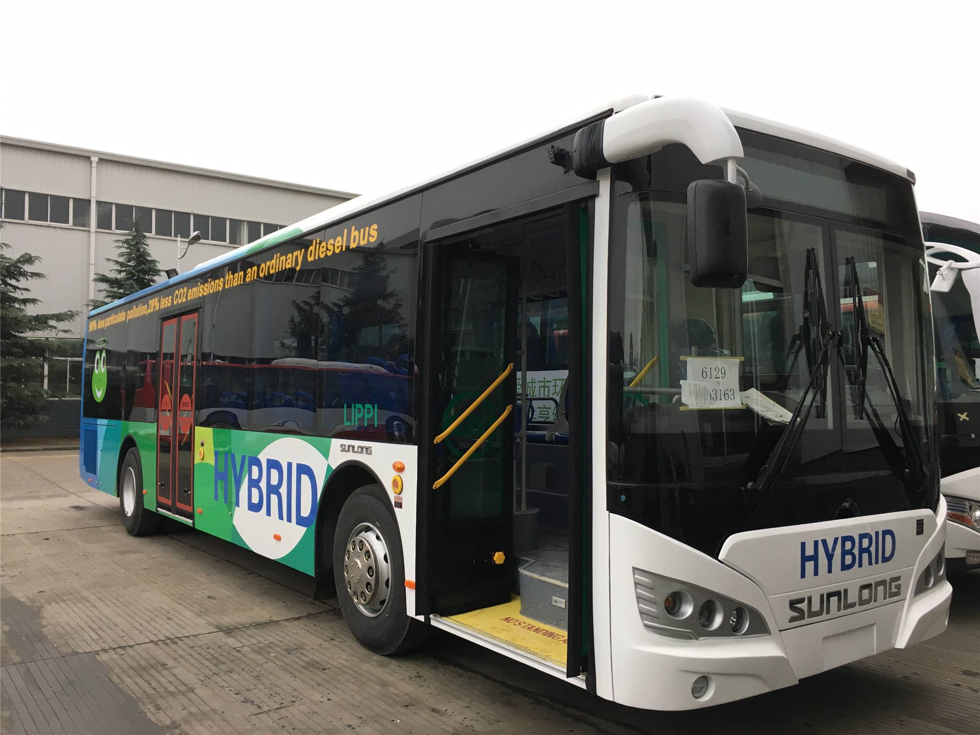 One of the buses owned by Green Frog Hybrid Bus Company. Photo: Green Frog’s Facebook page.
