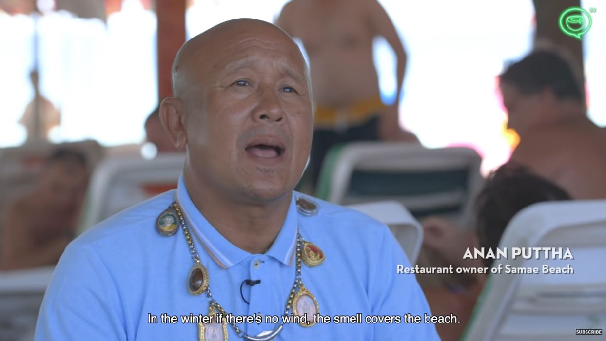 Anan Puttha, a restaurant owner from Samae Beach. Screenshot: Coconuts TV