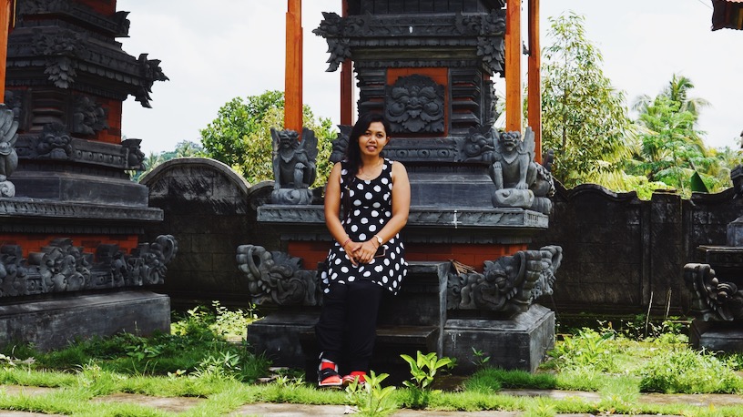 Kariani at her family's temple. Photo: Julianne Greco/Coconuts Bali