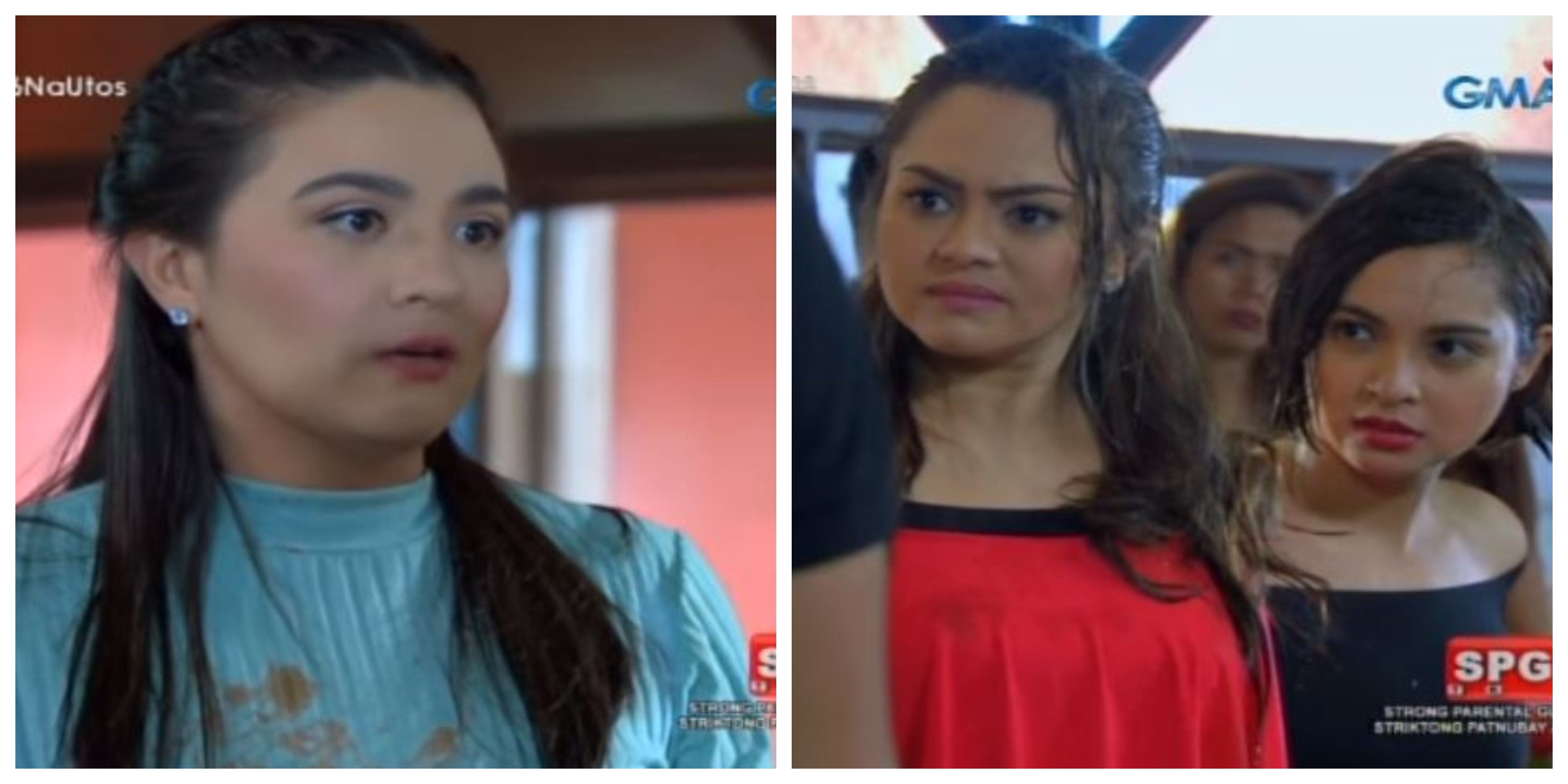 Aside from dealing with Georgia, Emma had to also fight off her sister, Geneva (in red, played by Angelika dela Cruz). Photo: Screenshot from a YouTube video/GMA