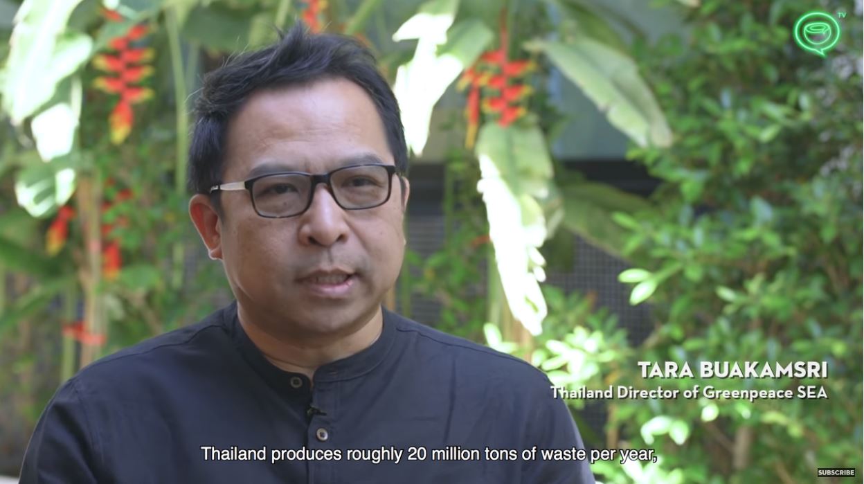 Greenpeace Southeast Asia director Tara Buakamsri. Screenshot: Coconuts TV