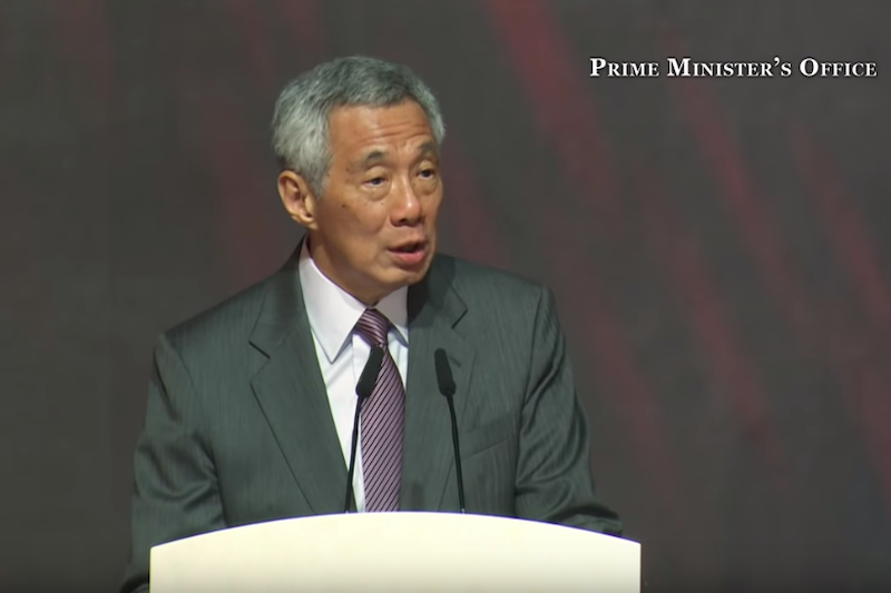 Singapore prime minister Lee Hsien Loong announces a new anti-fake news law at the 20th anniversary of national broadcaster Channel NewsAsia. (Photo: YouTube screengrab)