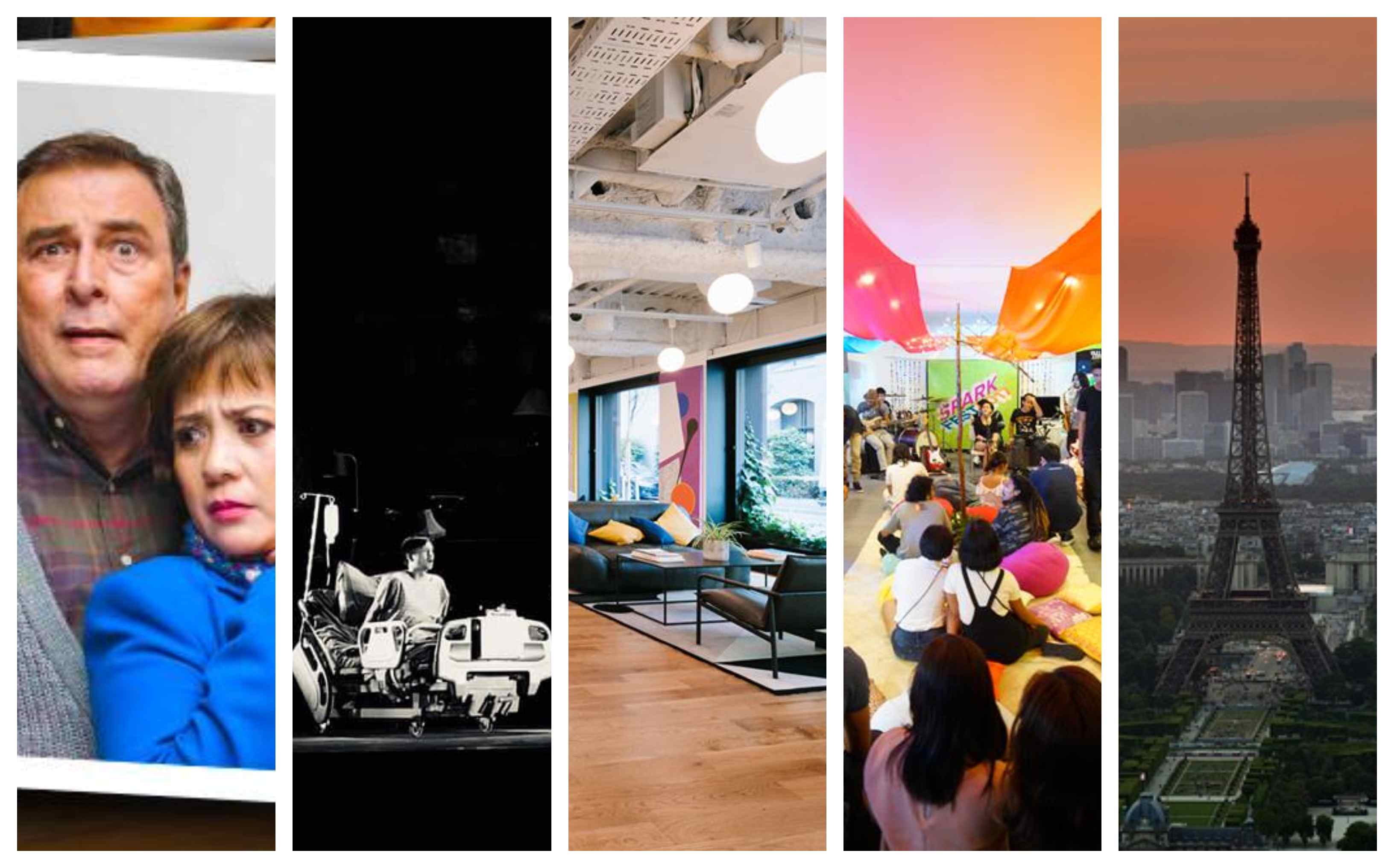 Image composite: Pixabay, Repertory Philippines, Atlantis Theatrical, WeWork Philippines, Spark Fest by The Spark Project/FB. 