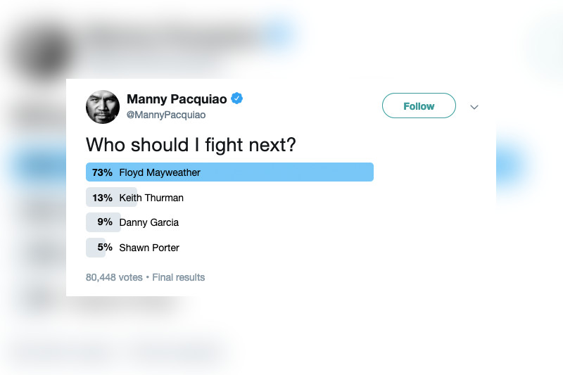 The people have spoken. (Photo: Manny Pacquiao / Twitter)