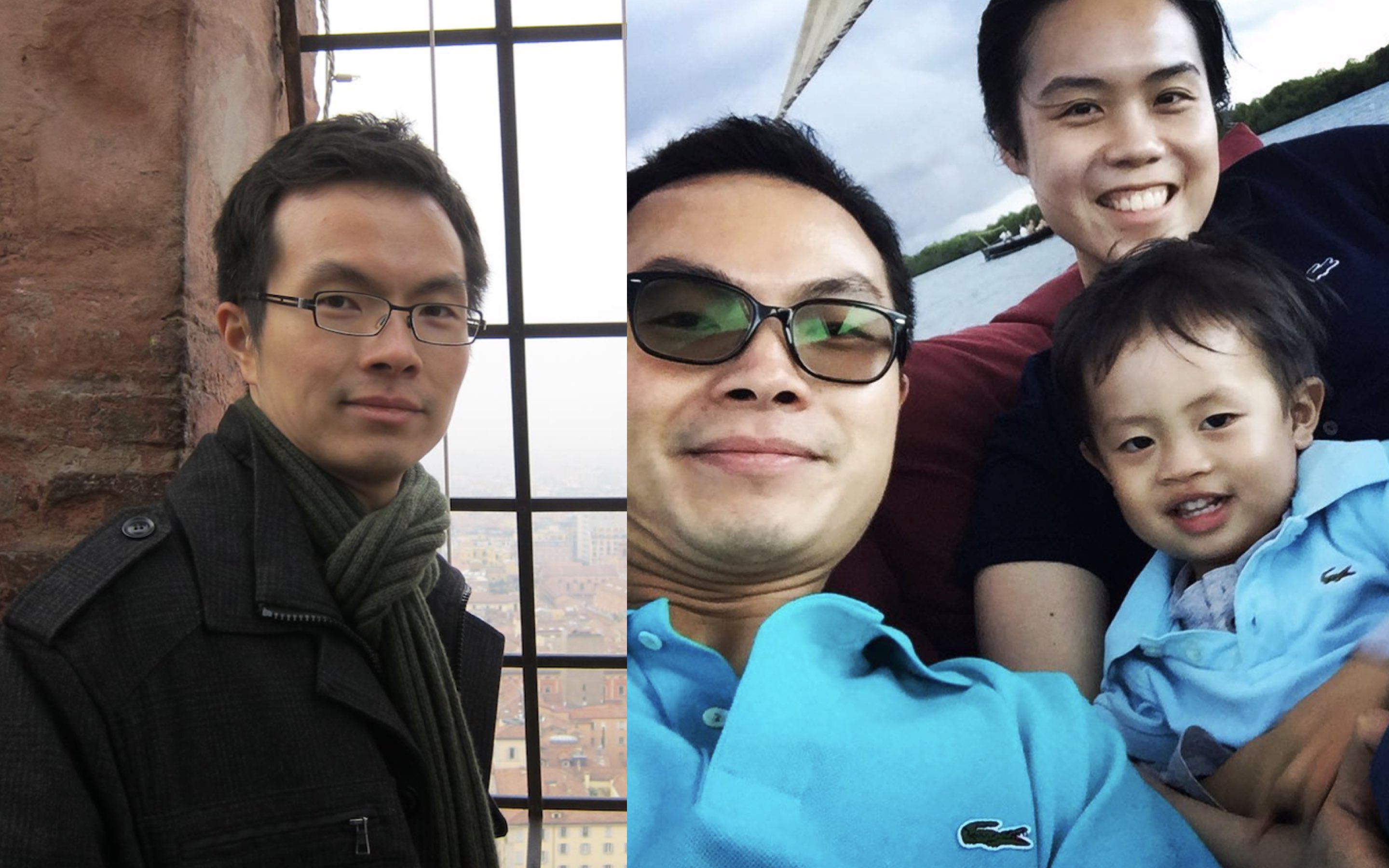 Photos of Victor Tsang and his family posted onto his social media. Photos via Facebook and Instagram.