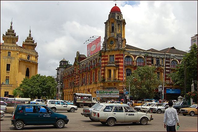 Downtown Yangon via WikiCommons