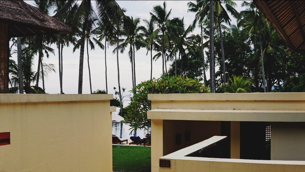In between the buildings overlooking the pool and coconut grove. Photo: Coconuts Bali