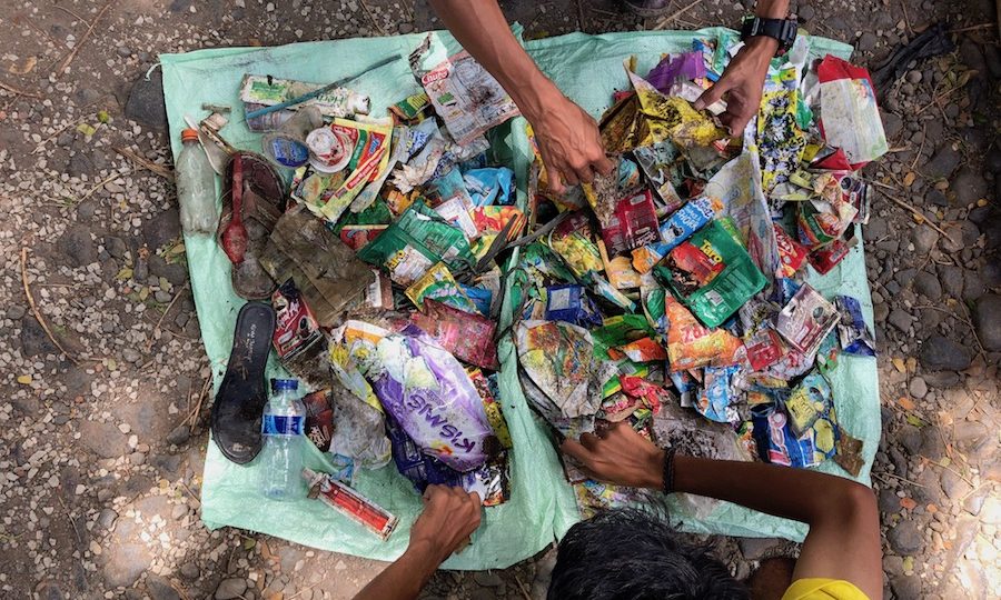 Samples of waste collected from Ciliwung River during a community clean up event on March 23, 2019. Photo: Coconuts Media/Andra Nasrie