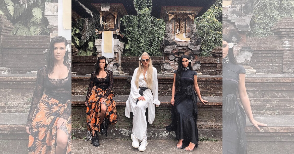 Reality TV stars Kourtney, Khloe, and Kim Kardashian on their Bali holiday in October of last year. Photo: Instagram/@kimkardashian