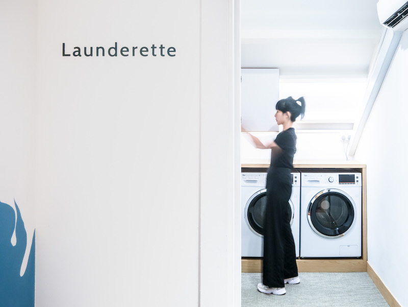 The launderette for long-stay guests. Photo: Kesa House