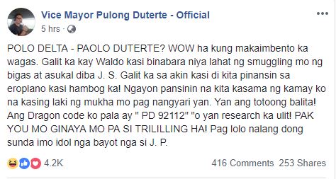 Photo: Paolo Duterte's FB