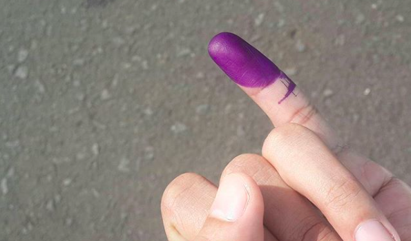 Election ink in Indonesia. Photo: Coconuts Media