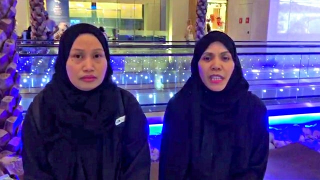 Warnah binti Warta Ni’ing, and Sumartini binti Manaungi Galisung. Photo: Indonesian Embassy in Riyadh