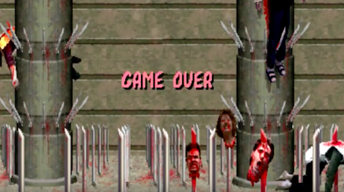 Game over screen from an early Mortal Kombat game. Photo: Youtube screengrab