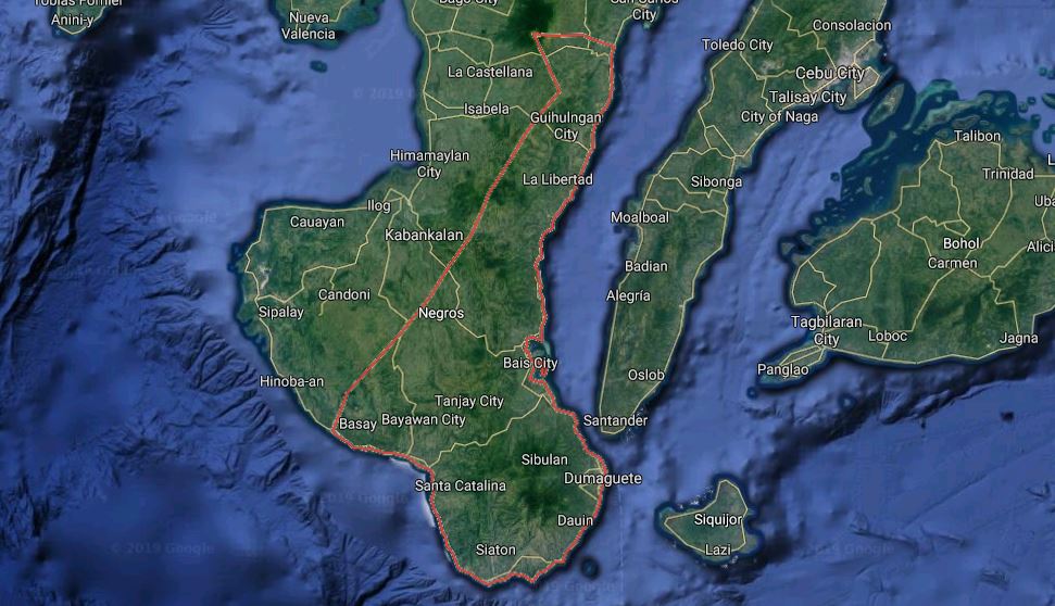 Negros Oriental map. Photo: Google Maps