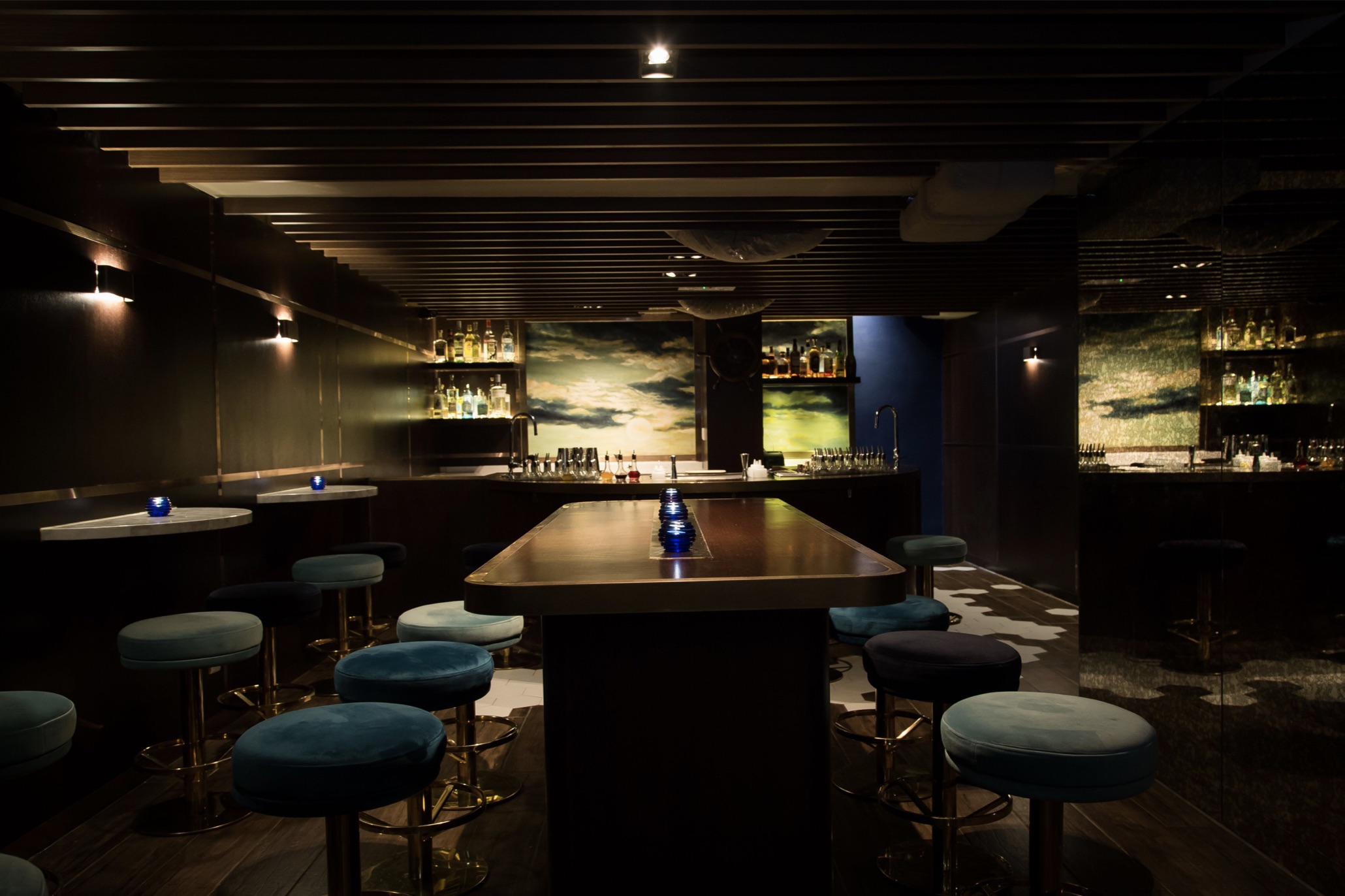 The inside of The Sea, the new sister bar of Hemingway-themed bar The Old Man. Photo via Forks and Spoons.