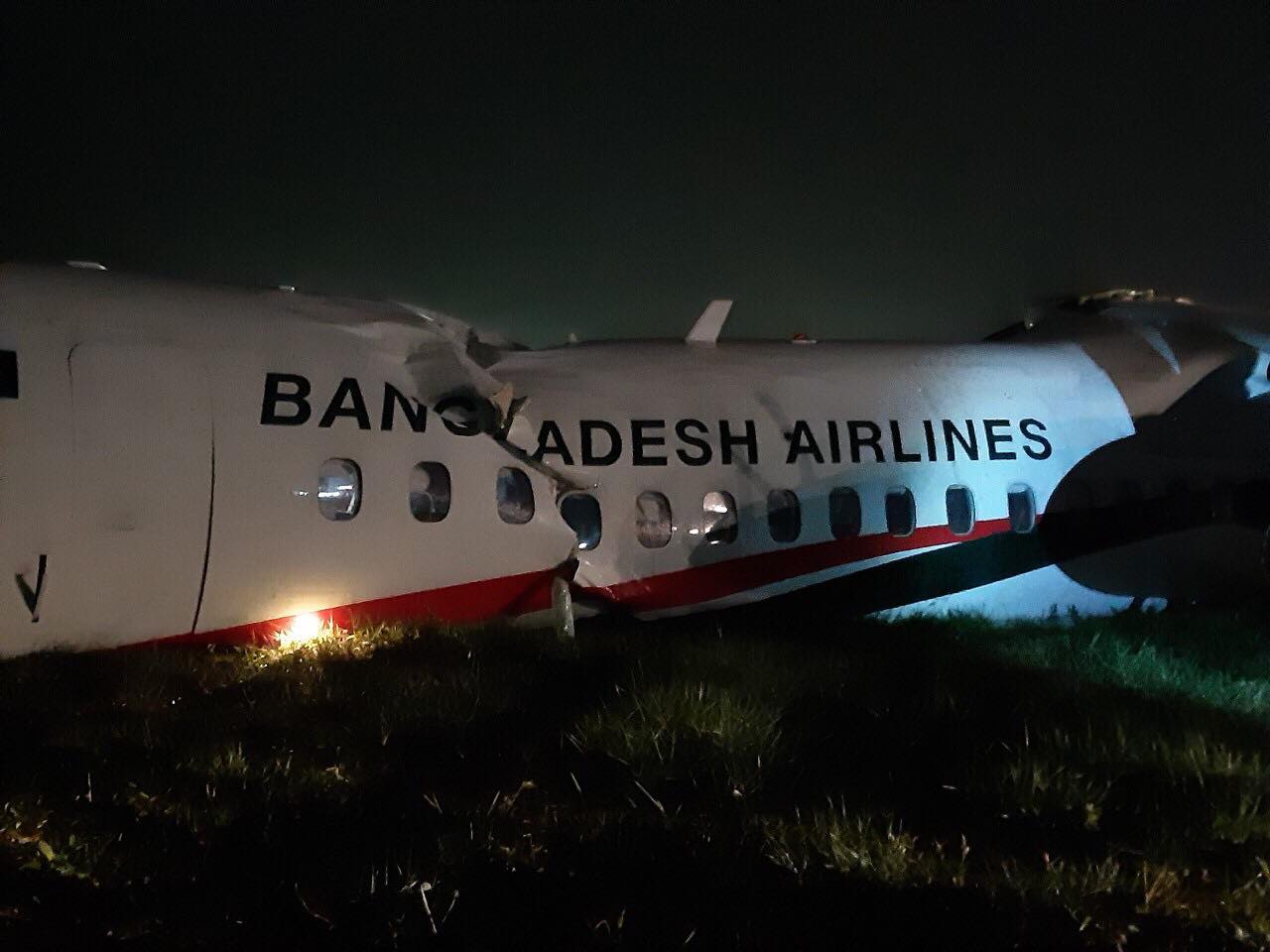 Damaged Biman Bangladeshi Airlines plane – Photo supplied.