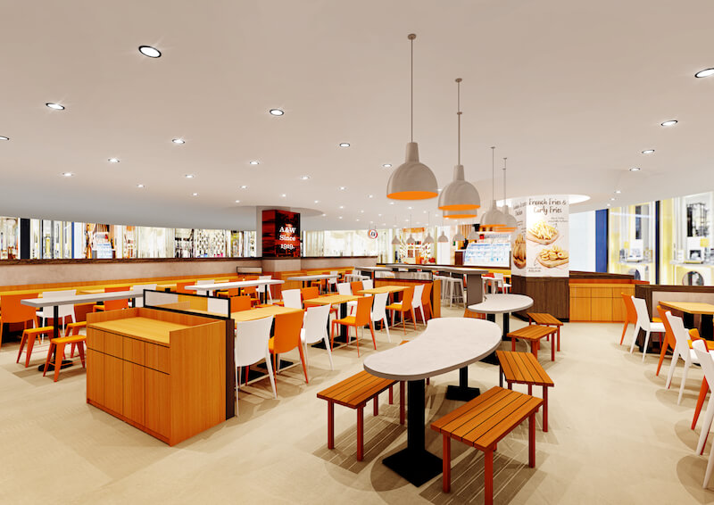 Artist rendering of the AMK Hub outlet. Photo: A&W Restaurants