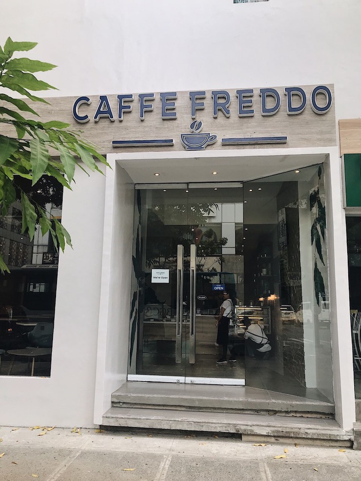 Entrance to the cafe. Photo: Caffe Freddo