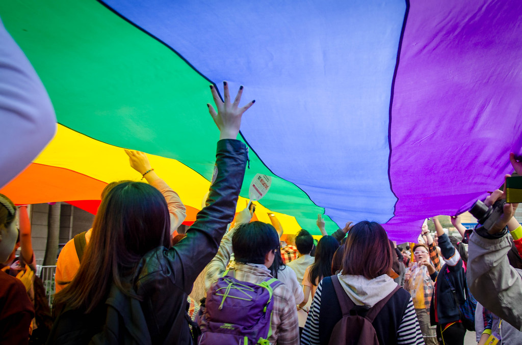 People take part in the Hong Kong Pride Parade in 2014. Photo via Flickr/doctorho.