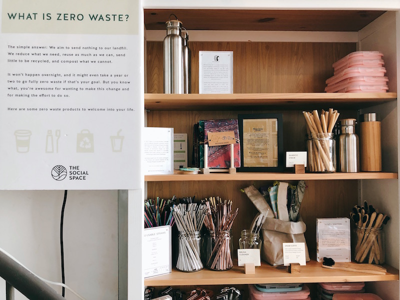 The zero-waste corner. Photo: Coconuts Media