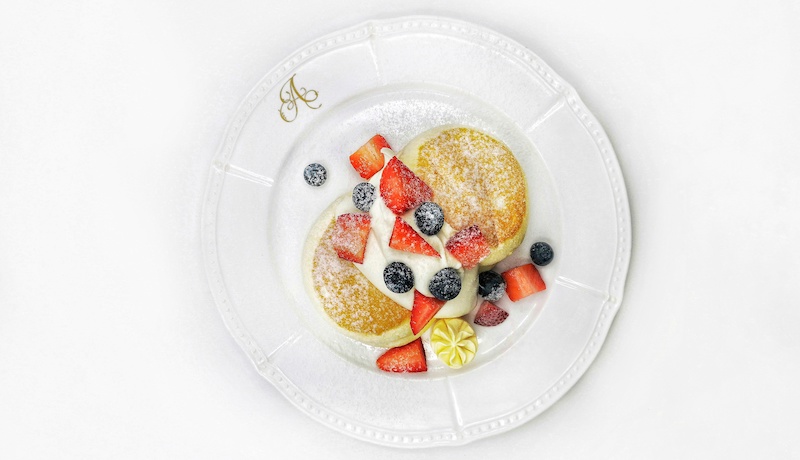 Berries and cream souffle pancakes. Photo: Antoinette