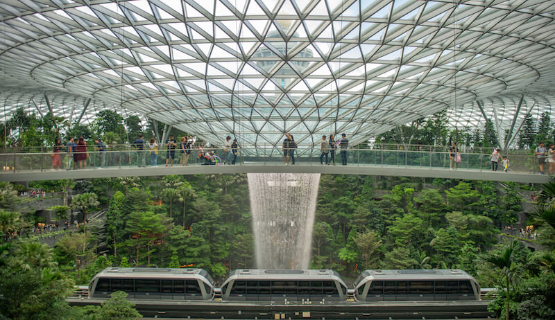 View of the Canopy Bridge. Photo: Jewel Changi Airport