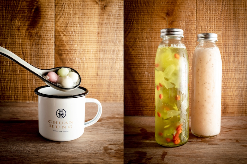 Sweet fermented rice and the two house-made drinks. Photo: Chuan Hung