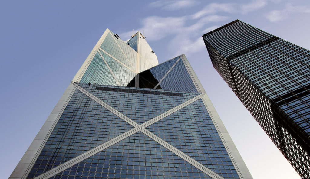 I. M. Pei's Bank of China tower in Hong Kong. Photo via Flickr/Bernard Spragg.