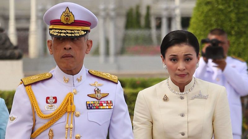 Their Royal Majesties King Vajiralongkorn, at left, and Queen Suthida, at right, in May 2019. Photo: Royal Palace
