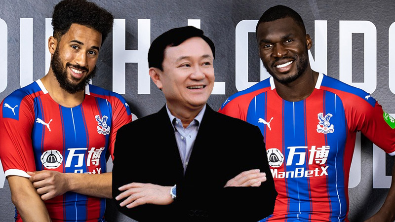 Former Prime Minister Thaksin Shinawatra is superimposed onto an image of players for South London’s Crystal Palace F.C., which he is tipped to be trying to buy. Original photos: Crystal Palace Football Club / Facebook, Thaksin Shinawatra / Facebook
