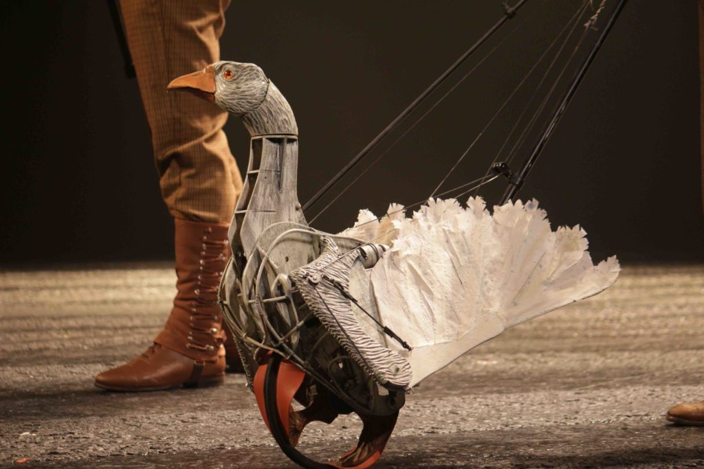 A goose puppet that appears in the Tony Award-winning play War Horse. Photo by Vicky Wong.